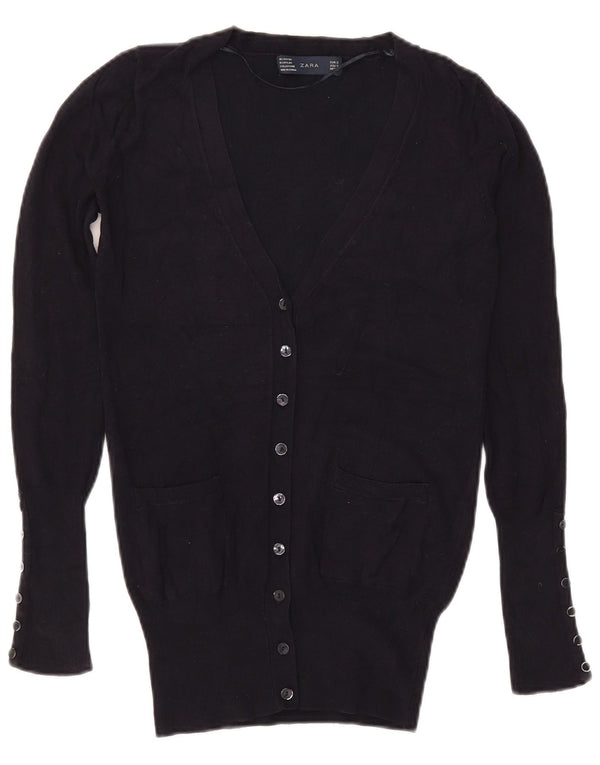 Zara ženski kardigan pulover UK 10 Small Tavy Blue Rayon