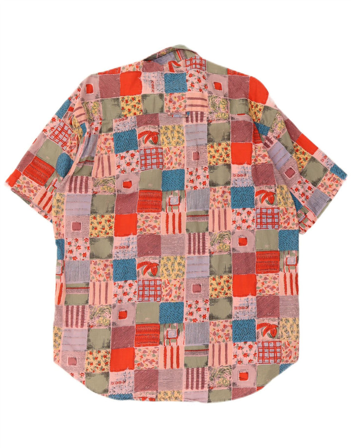 Vintage muška košulja kratkih rukava XL Raznobojni patchwork pamuk
