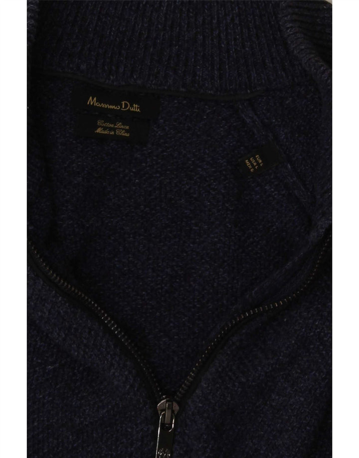 Massimo Dutti muški kardigan pulover veliki tamnoplavi pamuk