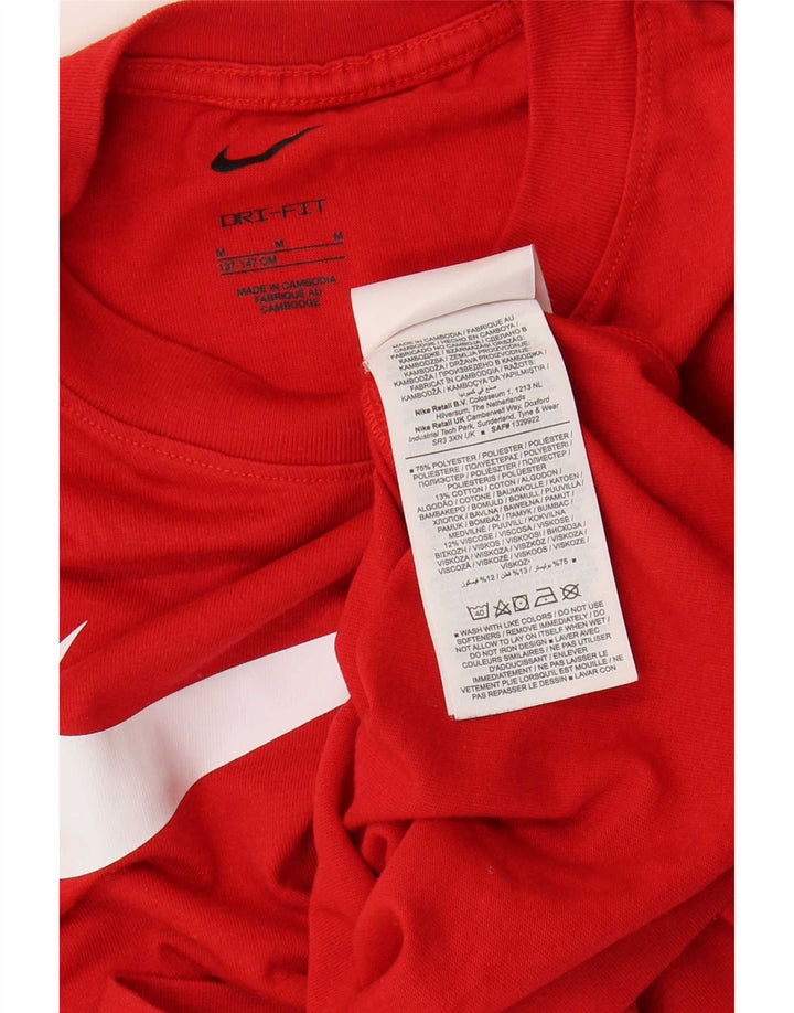 Nike Boys Dri Fit Graphic T-Shirt Top 10-11 Years Medium Red Poliester