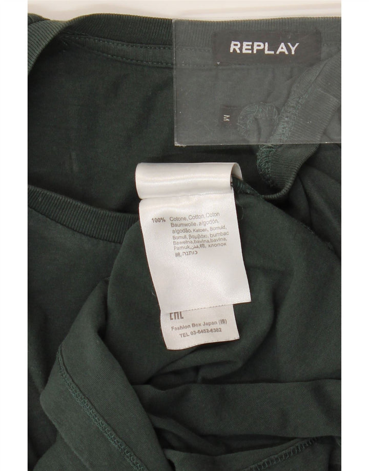 Replay muška majica kratkih rukava Srednje zeleni pamuk