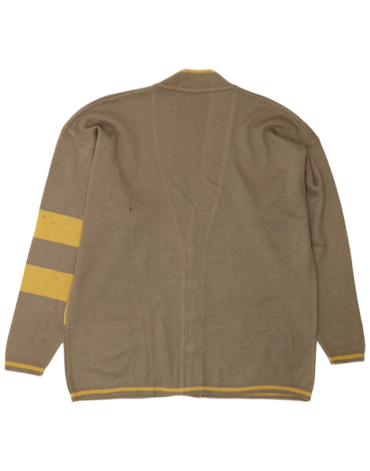 VINTAGE muški široki kardigan pulover od poliamida velikih zelenih pruga