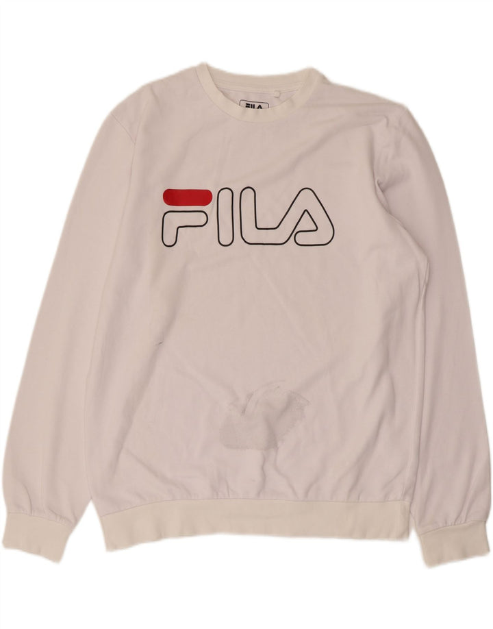 FILA Muški džemper s grafičkim motivima Veliki bijeli pamuk