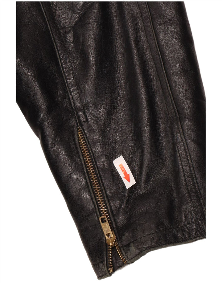 Vintage muška kožna jakna UK 36 Mala crna kožna