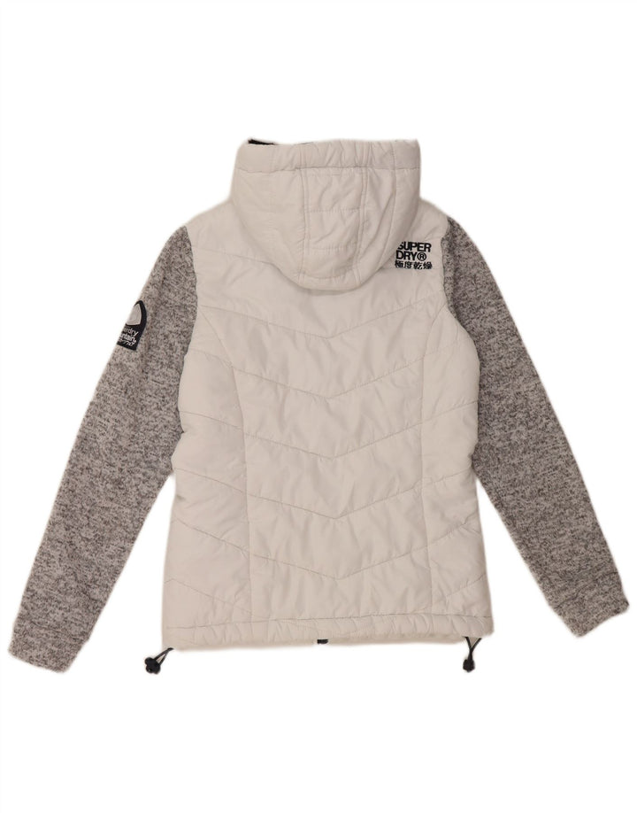Superdry ženska podstavljena jakna s kapuljačom UK 8 Small White Colourblock