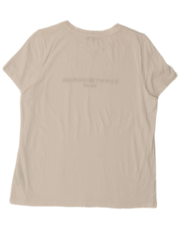 Tommy Hilfiger Ženska majica kratkih rukava s grafičkim motivima UK 20 2XL Bijeli pamuk