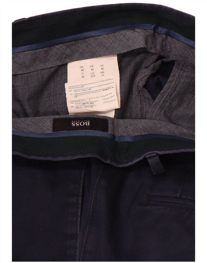 HUGO BOSS Muške ravne chino hlače IT 48 srednje W34 L32 tamnoplave