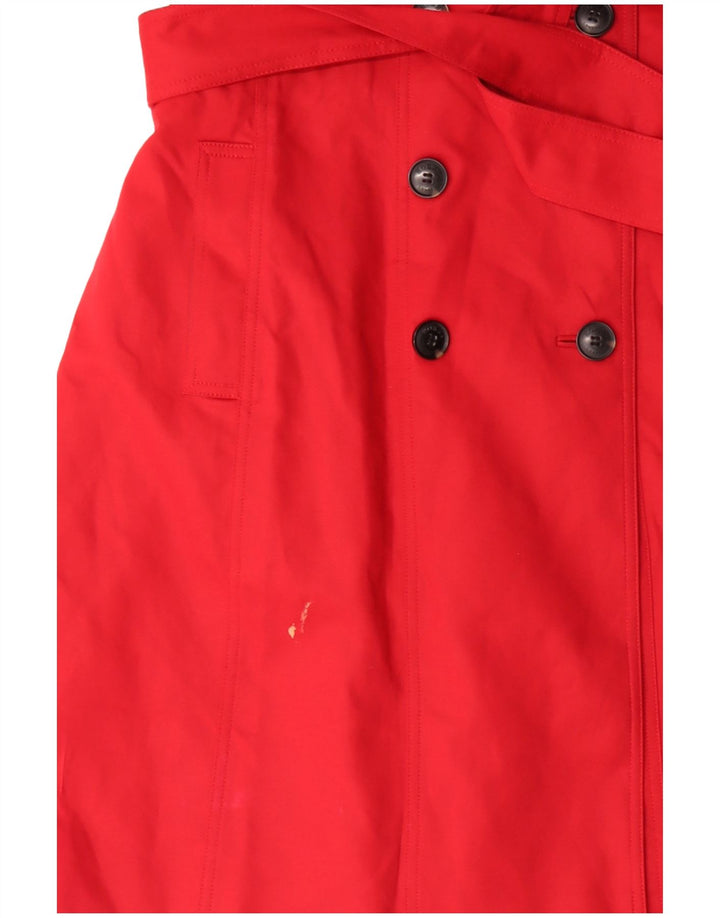 Hobbs ženski trenč kaput UK 14 Srednje crveni pamuk