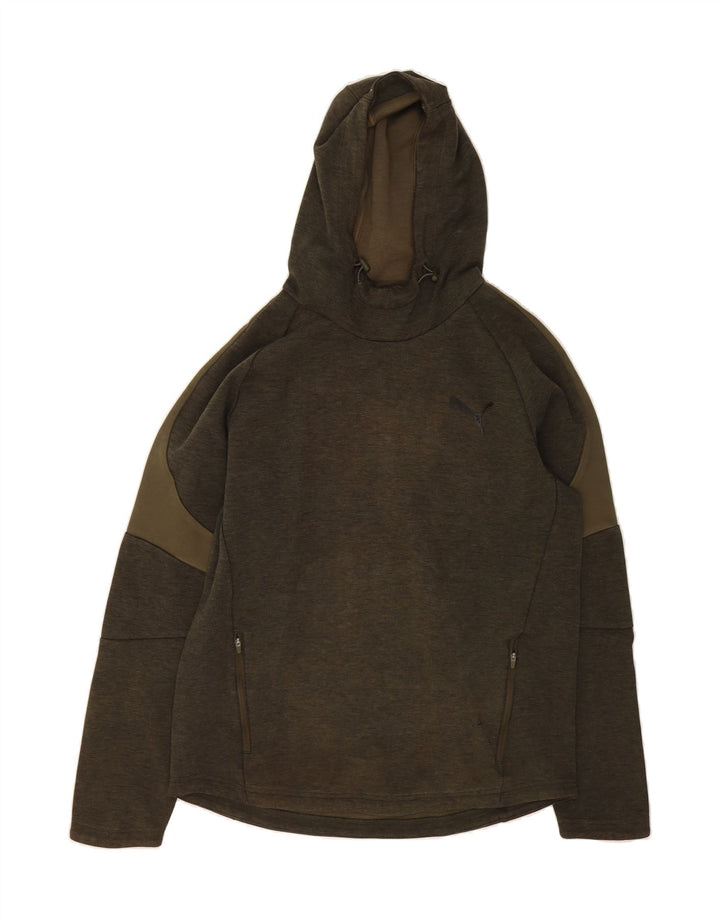 PUMA Mens Hoodie Jumper Large Khaki Cotton Vintage Puma and Second-Hand Puma from Messina Hembry 