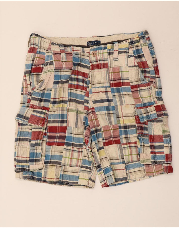 Playlife muške kargo kratke hlače IT 50 Large W36 šareni karirani pamuk