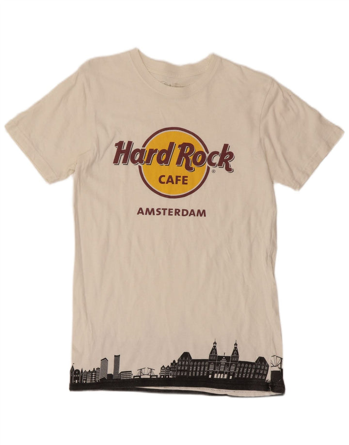 HARD ROCK CAFE Muška majica kratkih rukava s grafičkim motivima Amsterdam Mala bijela pamučna majica