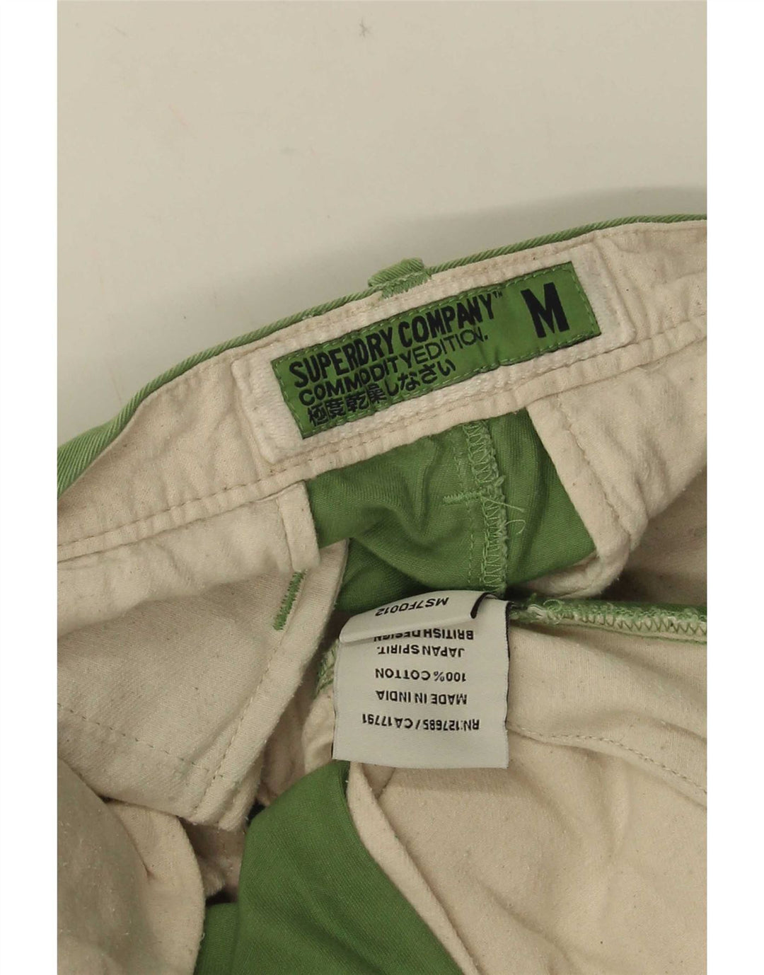Superdry muške chino kratke hlače srednje veličine W30, zeleni pamuk