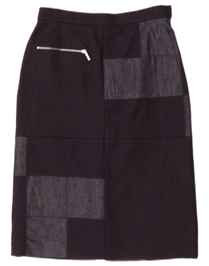 Iceberg ženska midi suknja IT 40 mala W26 tamnoplavi patchwork najlon
