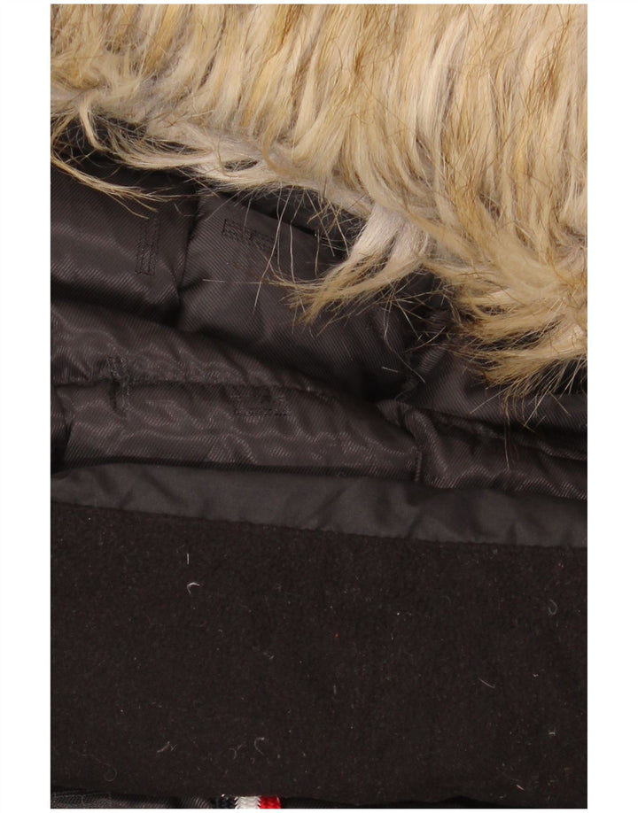 Tommy Hilfiger ženska podstavljena jakna s kapuljačom UK 16 veliki crni poliester