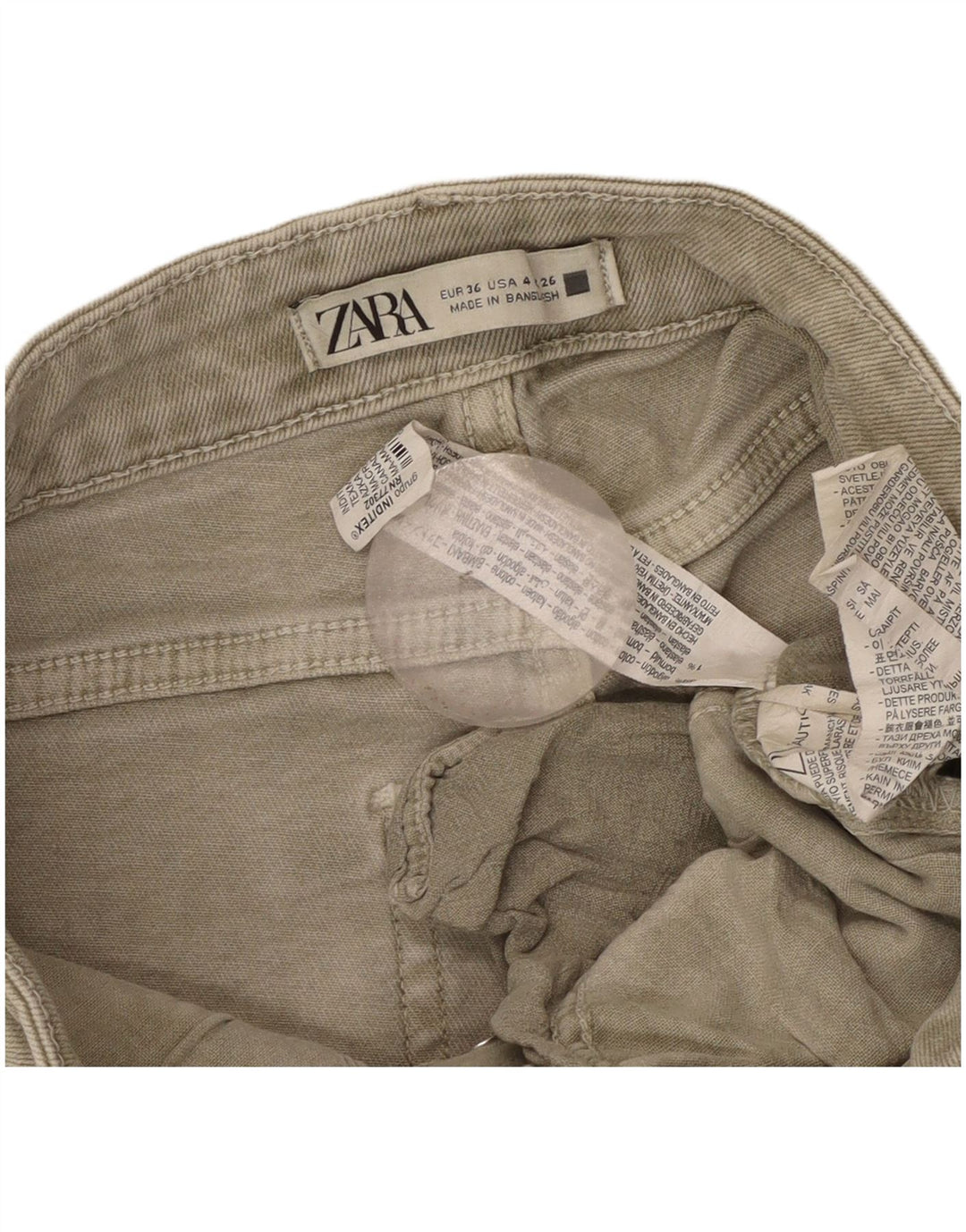 Zara ženske ravne traperice EU 36 XS W26 L26 sivi pamuk