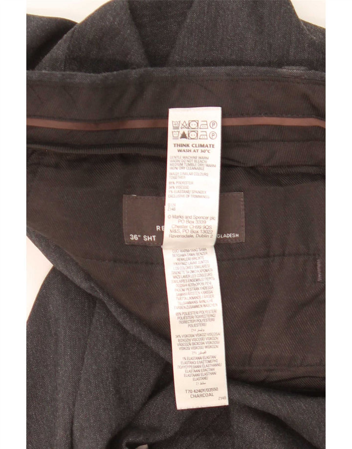 Marks & Spencer muške ravne chino hlače W36 L29 sive fleke