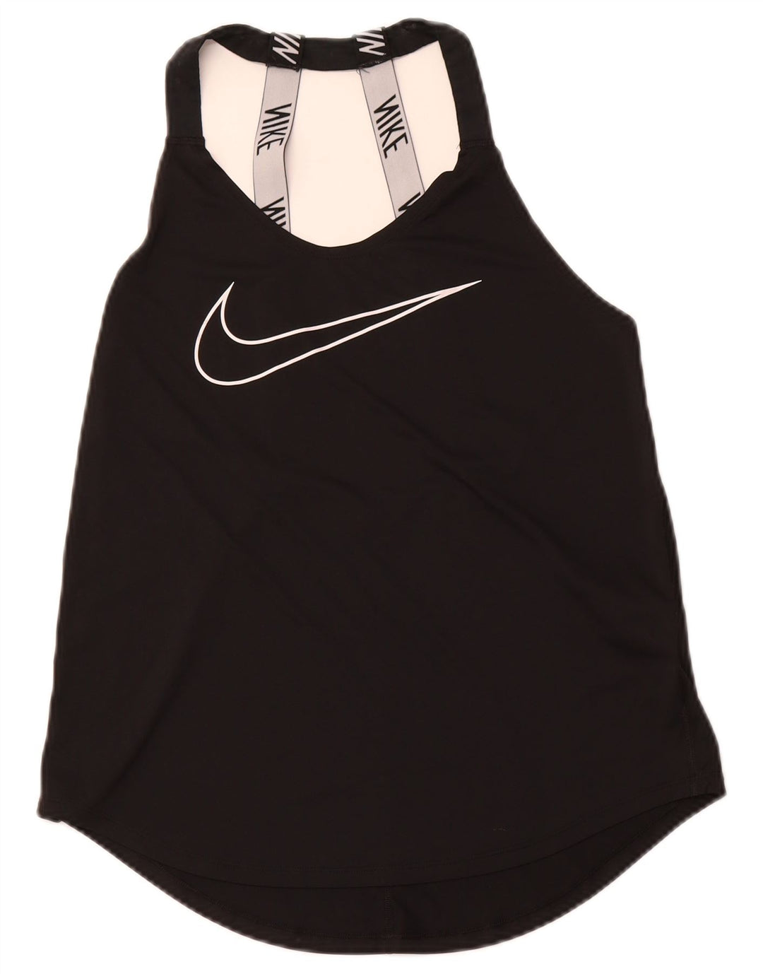 NIKE Ženski Dri Fit Loose Fit Graphic Vest Top UK 12 Medium Black