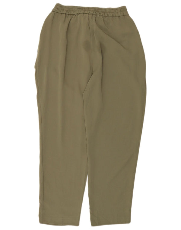 Zara Womens Tapered Cropped Trousers Large W32 L24 Khaki Polyester