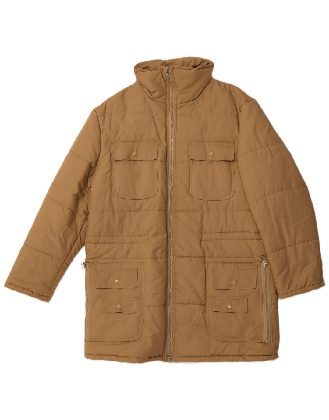 Vintage muški podstavljeni kaput UK 36 Mali bež poliester