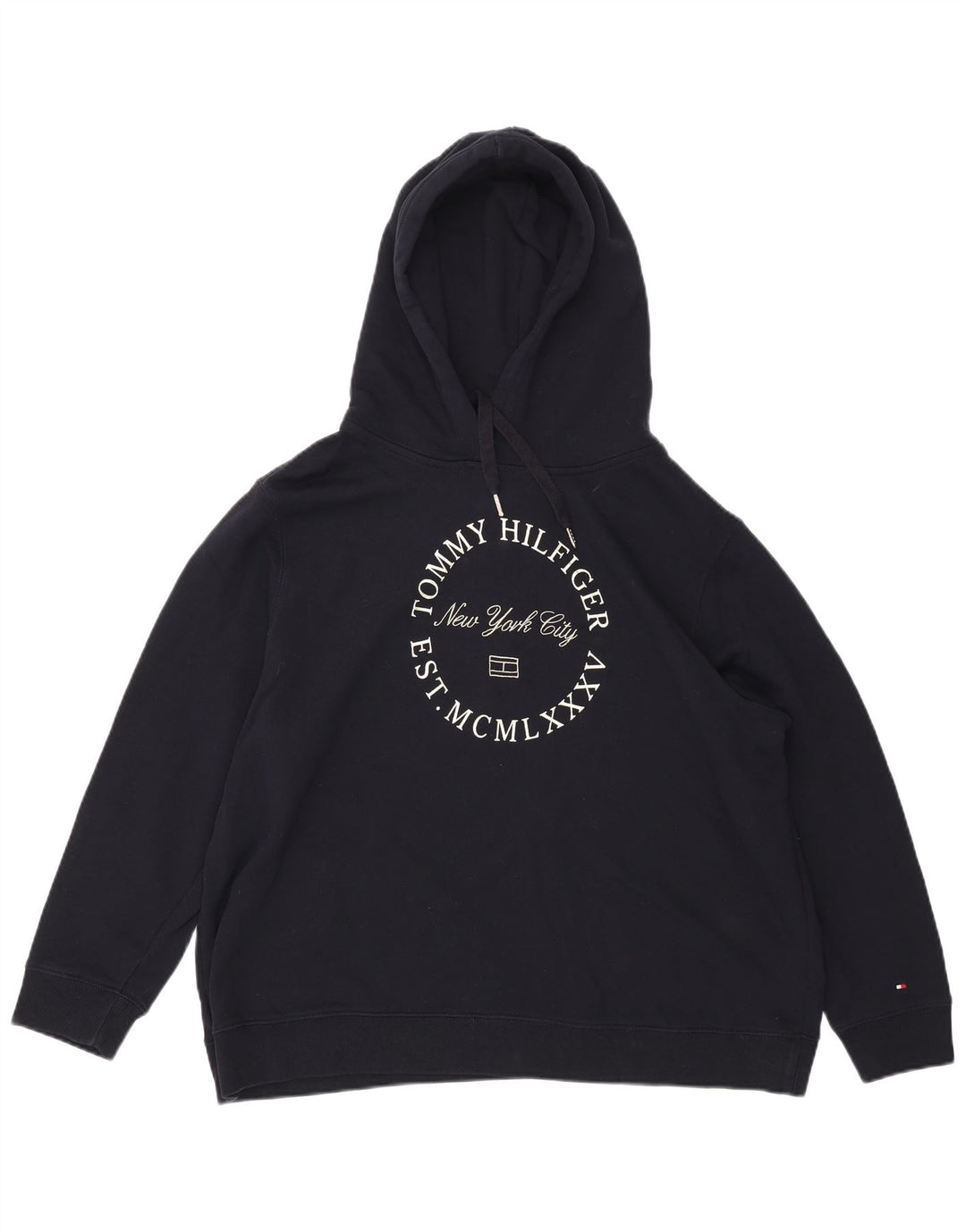 TOMMY HILFIGER Ženska majica s kapuljačom s kapuljačom UK 22 3XL tamnoplavi pamuk