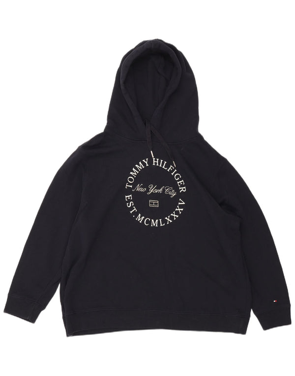 TOMMY HILFIGER Ženska majica s kapuljačom s kapuljačom UK 22 3XL tamnoplavi pamuk