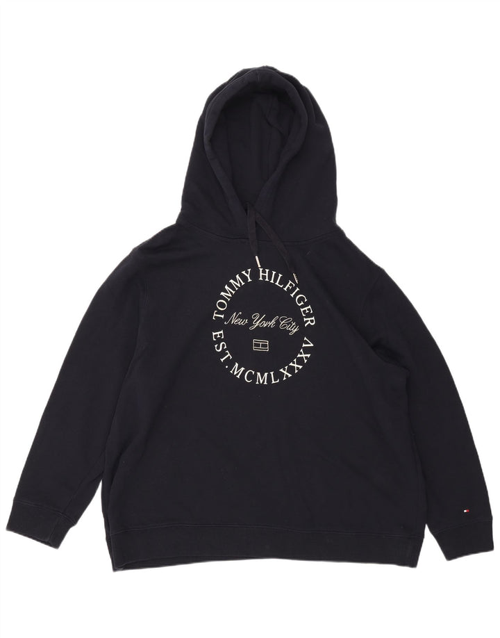 TOMMY HILFIGER Ženska majica s kapuljačom s kapuljačom UK 22 3XL tamnoplavi pamuk