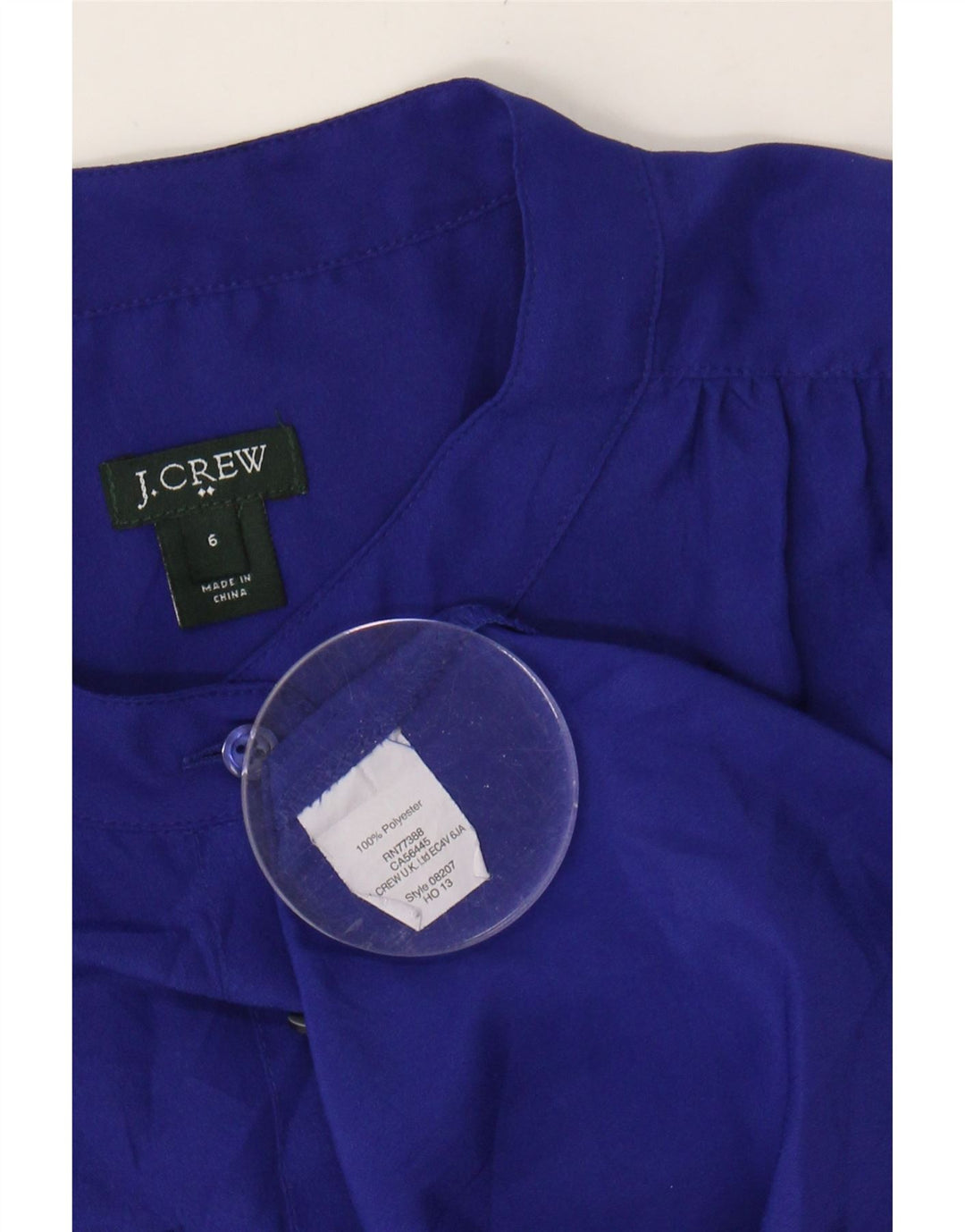 J. CREW Womens Sleeveless Shirt Blouse US 6 Medium Navy Blue Polyester Vintage J. Crew and Second-Hand J. Crew from Messina Hembry 