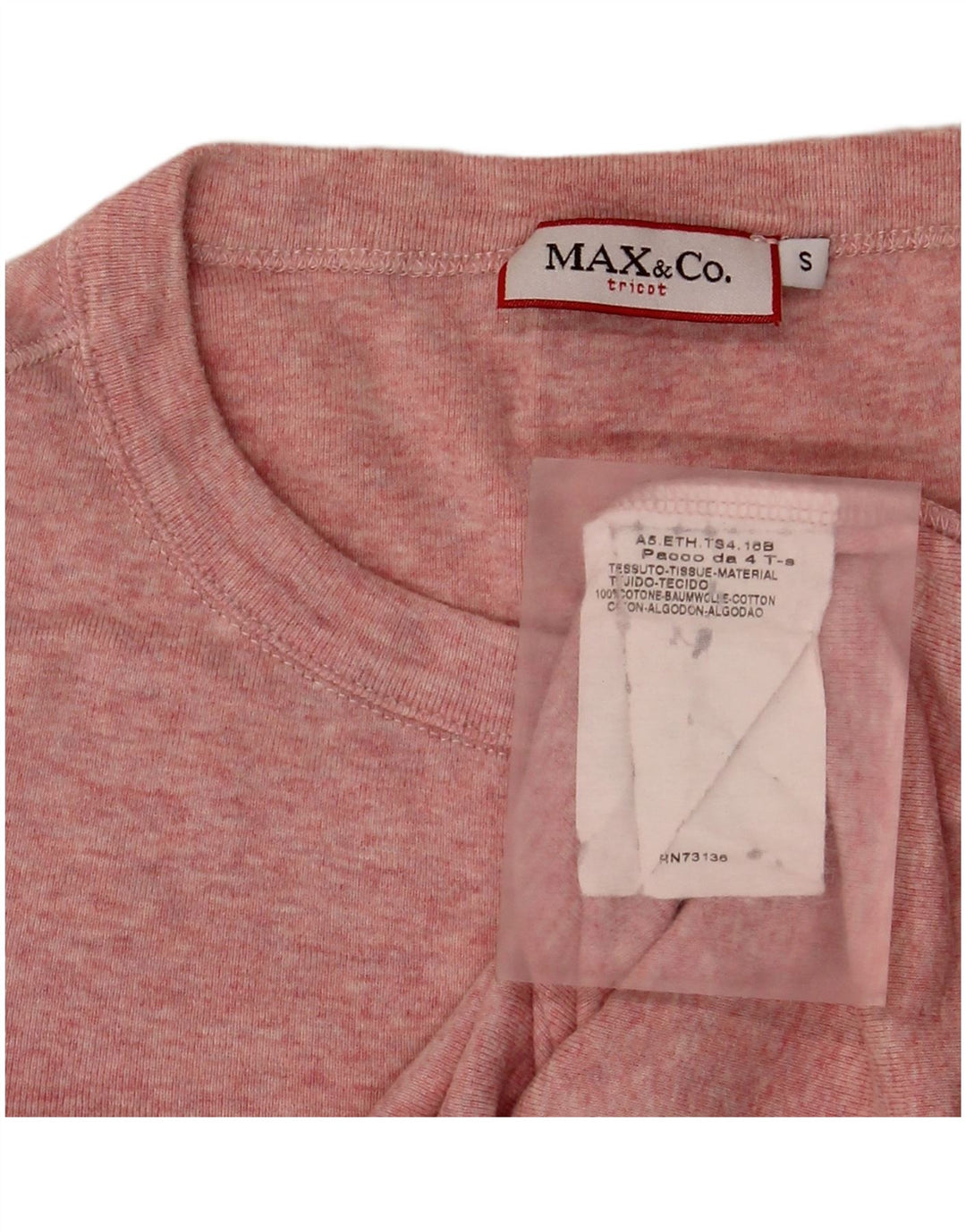 Max & Co. Ženska majica dugih rukava UK 10, mali ružičasti pamuk