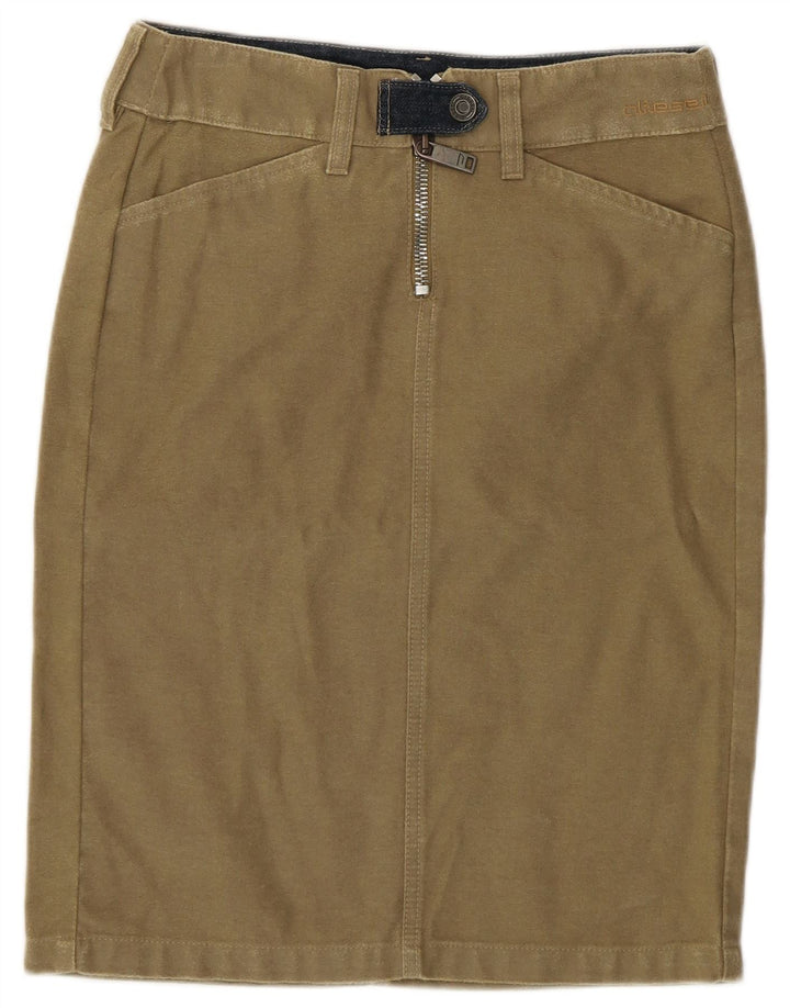 Diesel ženska pencil suknja W26 mala kaki pamuk