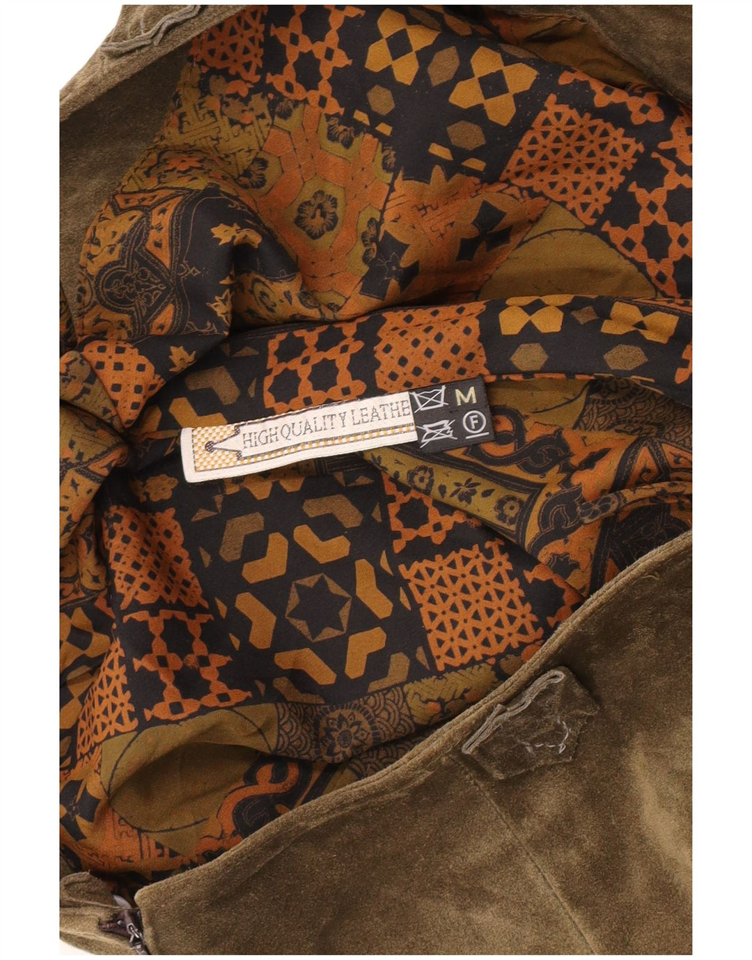 Vintage ženska suknja od brušene kože srednje veličine W32 kaki kože