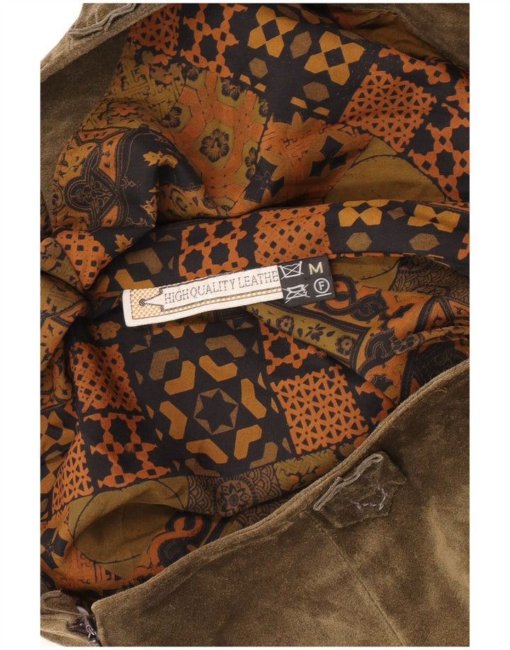 Vintage ženska suknja od brušene kože srednje veličine W32 kaki kože