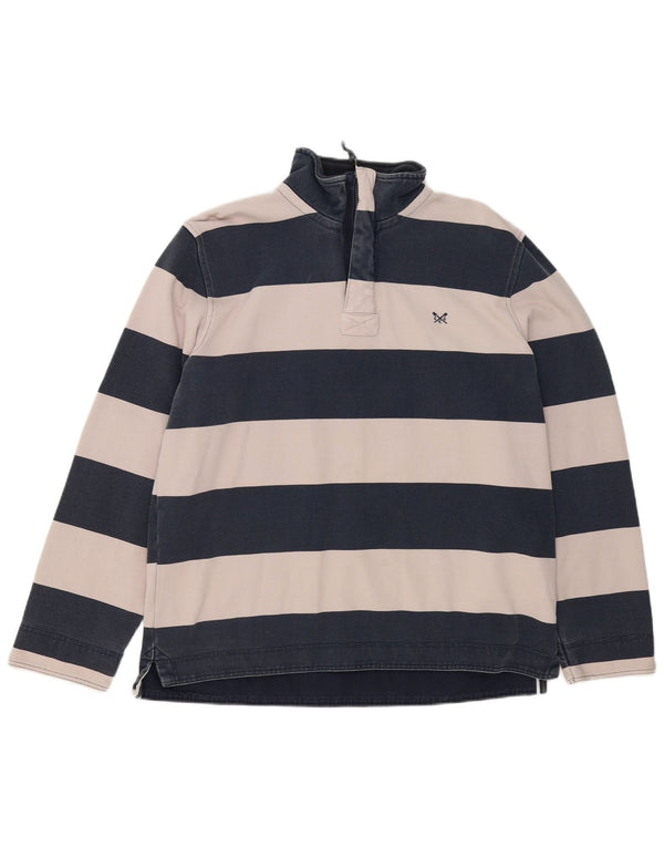 Crew Clothing Muška majica s izrezom s patentnim zatvaračem XL pamuk na tamnoplave pruge