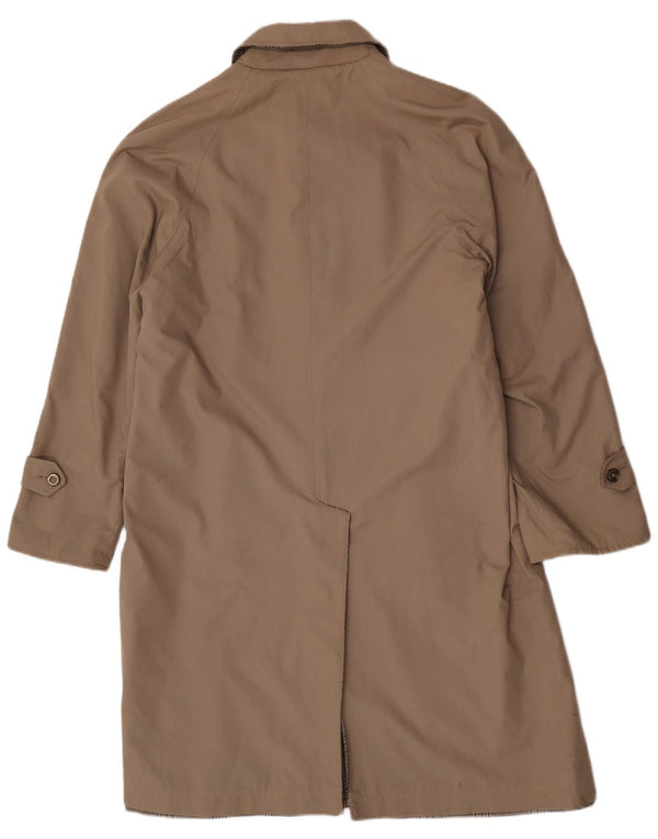 Vintage muški reverzibilni kaput UK 40 veliki bež karirani poliester