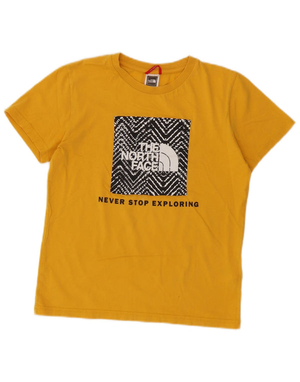 The North Face Boys Graphic T-Shirt Top 11-12 Years Large Yellow Pamuk