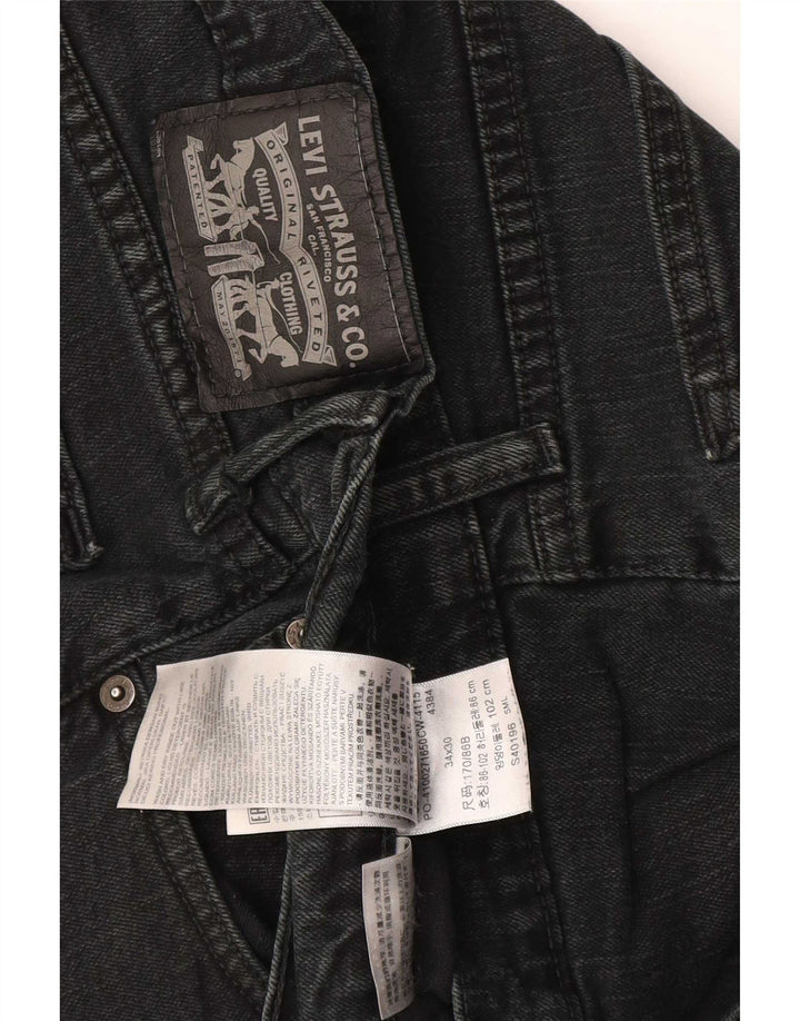 Levi's muške ravne traperice W34 L30 crni pamuk
