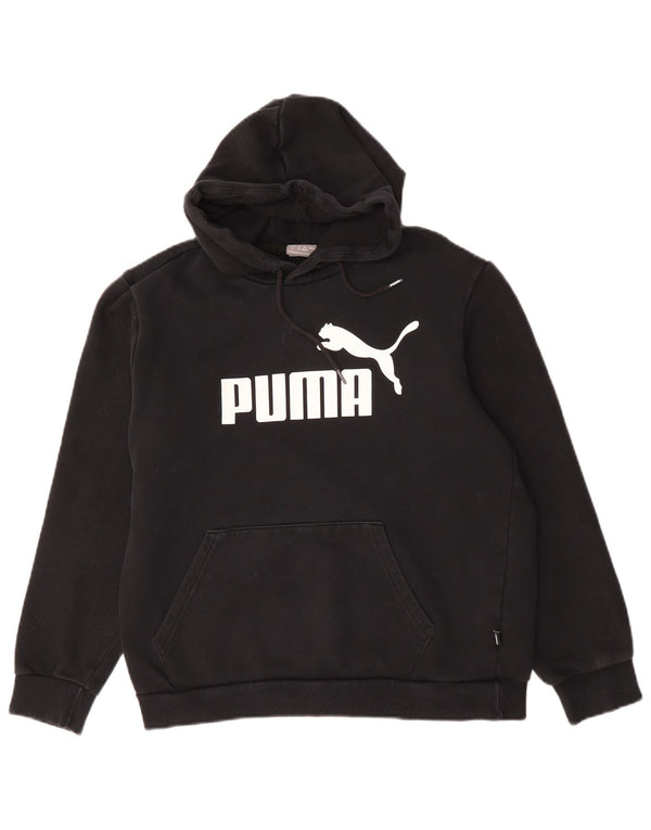 Puma muška majica s kapuljačom srednje veličine, crni pamuk