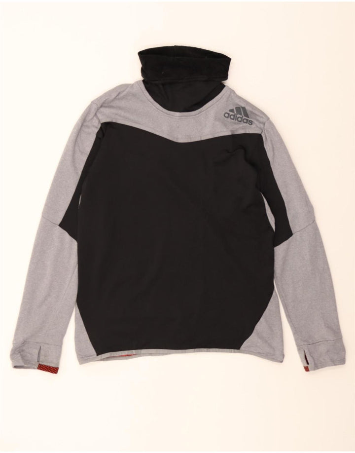 ADIDAS Mens Pullover Tracksuit Top Large Black Colourblock Polyester Vintage Adidas and Second-Hand Adidas from Messina Hembry 