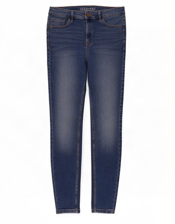 Marks & Spencer ženske jegging traperice UK 12 srednje W30 L30 plavi pamuk