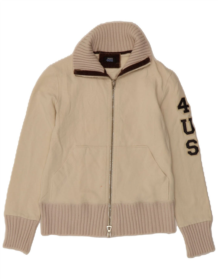 CESARE PACIOTTI Boys Graphic Tracksuit Top Jacket 11-12 Years Large Beige Vintage Cesare Paciotti and Second-Hand Cesare Paciotti from Messina Hembry 