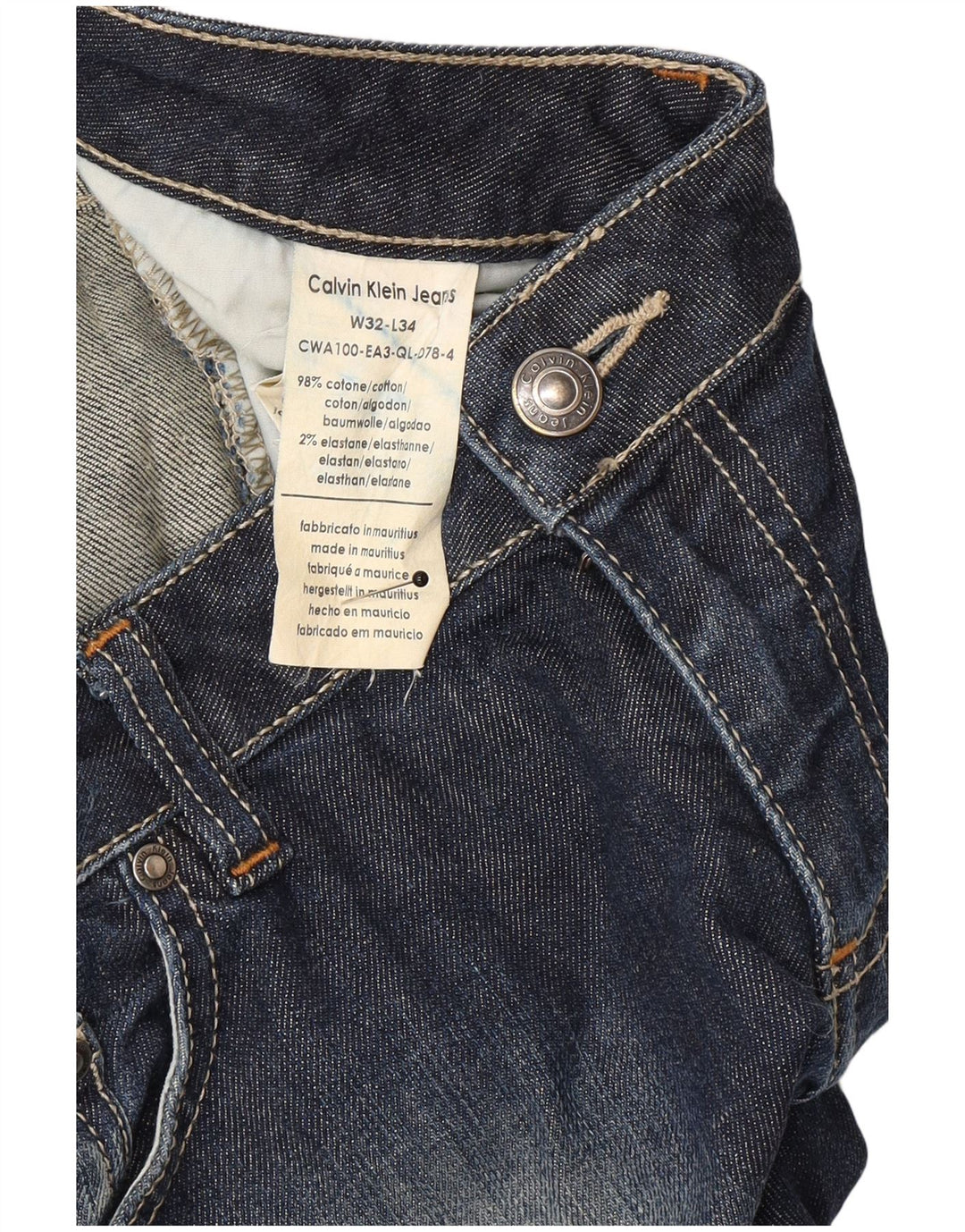 Ženske traperice Calvin Klein Bootcut W32 L34 tamnoplavi pamuk