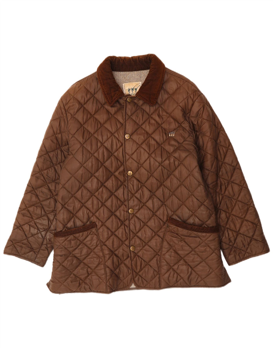 HENRY COTTONS Muška prošivena jakna UK 46 3XL smeđi najlon