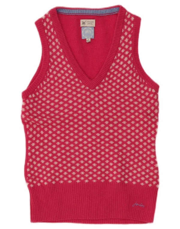 Joules ženski prsluk bez rukava UK 8 Small Pink Floral Lambswool