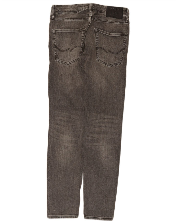 JACK & JONES Muške uske traperice s oskudima W30 L30 Sivi pamuk