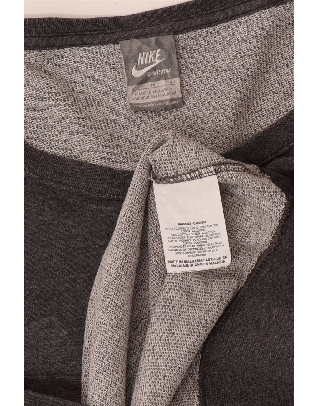 Ženska majica s otvorenim ramenima Nike Graphic UK 12 Srednje sivi pamuk