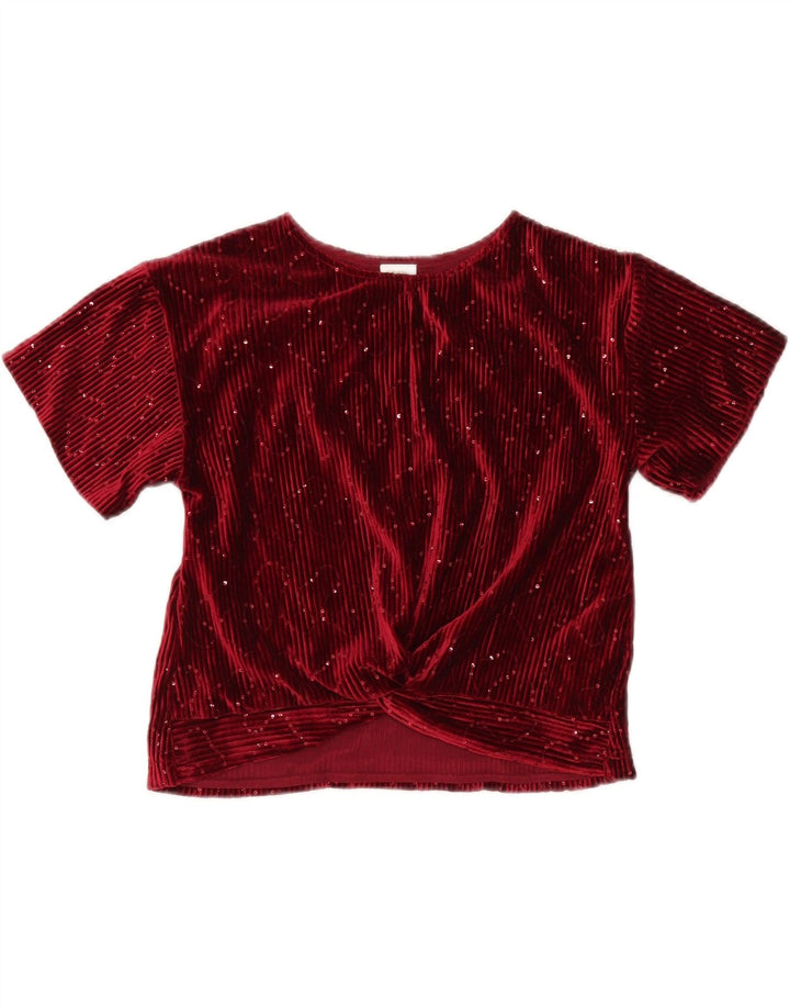Zara bluza od velura za djevojčice, 9-10 godina, crveni poliester