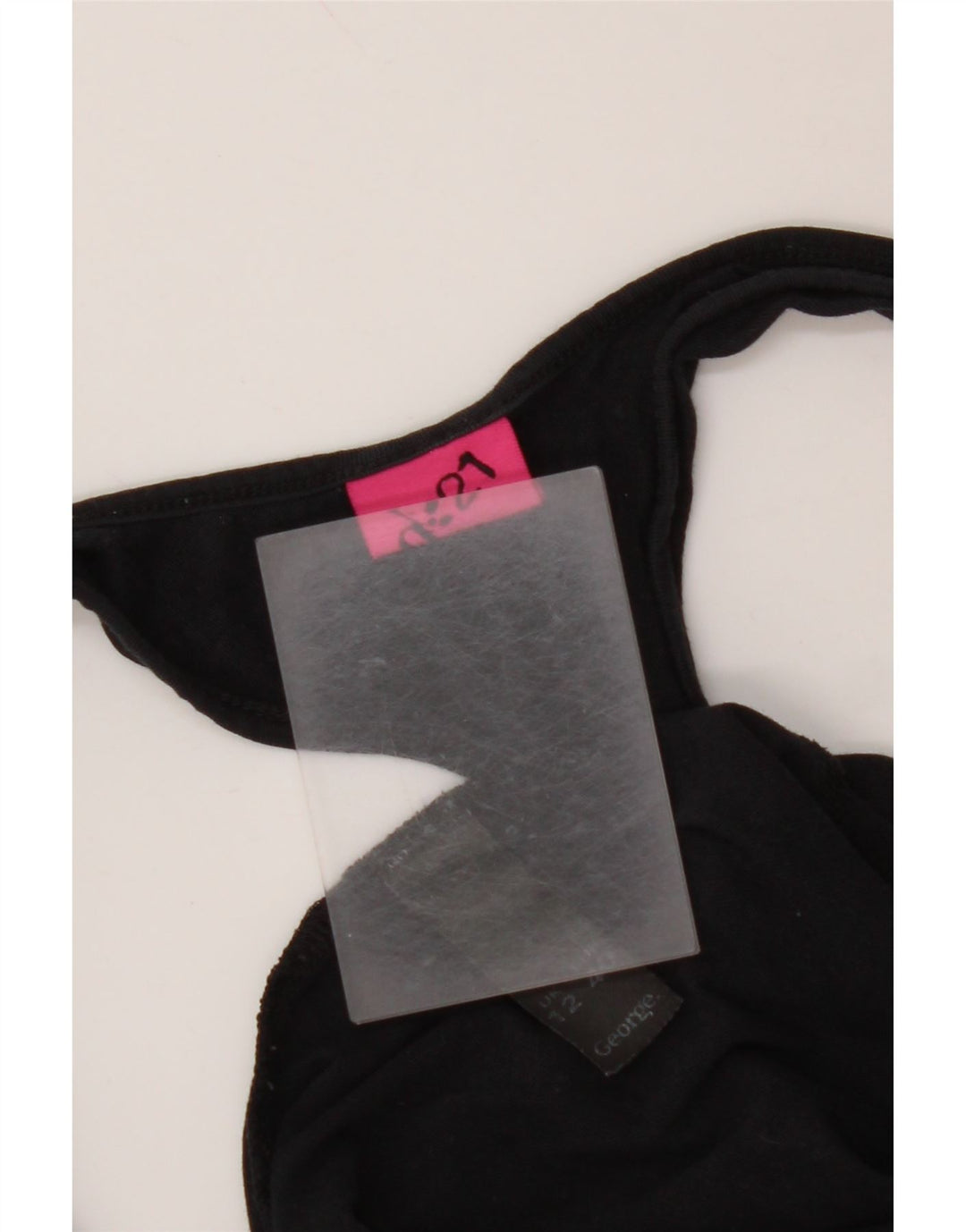 VINTAGE Ženski grafički prsluk UK 12 Srednji crni pamuk