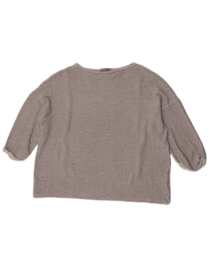 Zara ženska prevelika bluza s 3/4 rukavima UK 14 srednje sive pruge