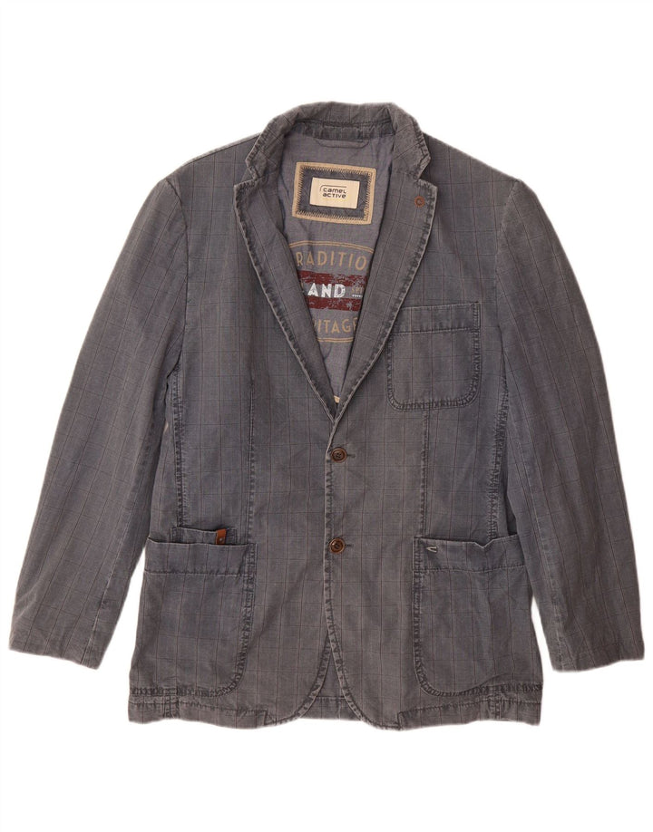 CAMEL ACTIVE Muška jakna sa 2 gumba IT 48 srednje plavi karirani pamuk