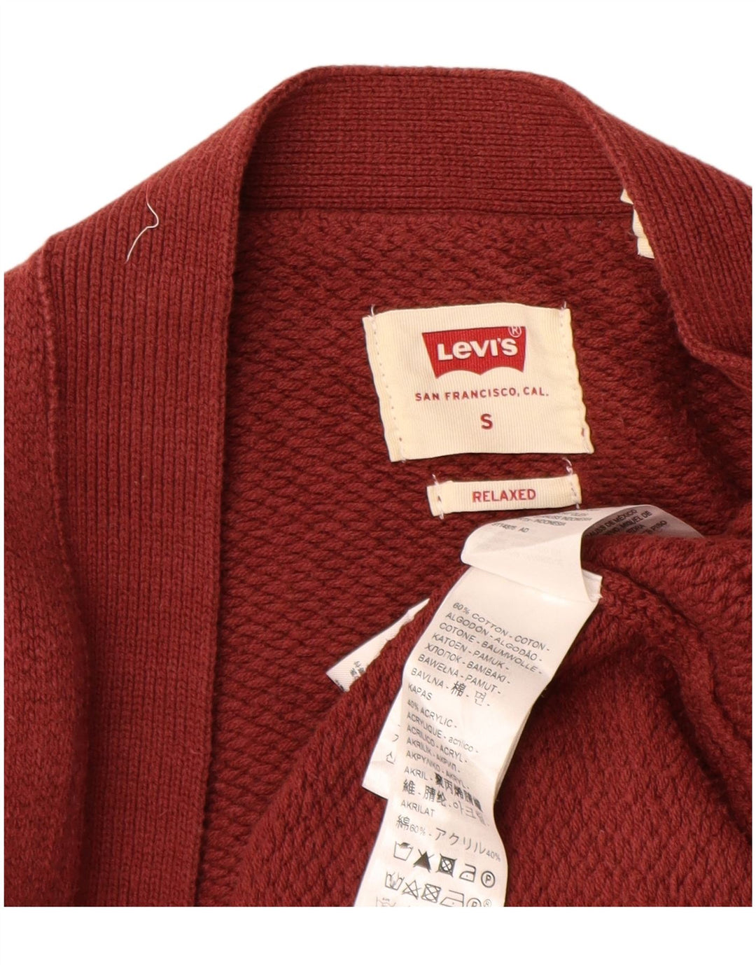 LEVI'S muški veliki kardigan džemper opuštenog kroja na male smeđe pruge
