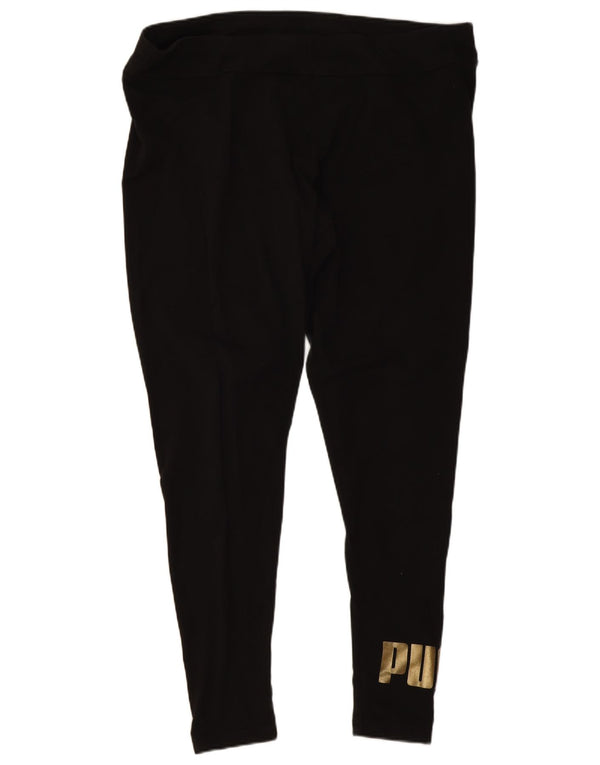 Puma Womens Graphic Leggings UK 18 XL Black Cotton